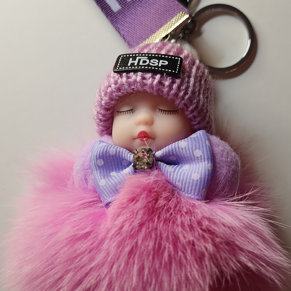 Pink Plush Doll Keychain